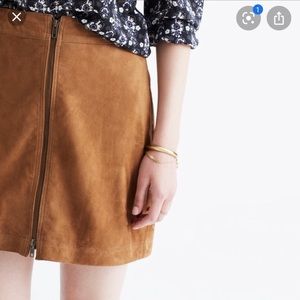 Madewell Carmel suede zip skirt